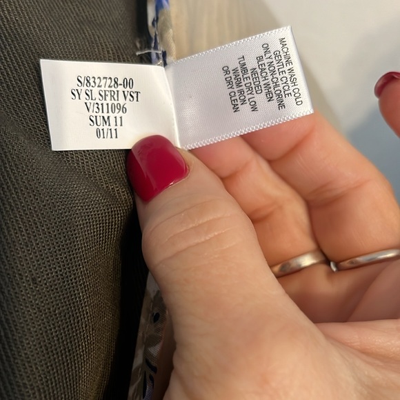 Banana Republic linen/cotton Tailored Vest with tie at waist sz 0 - Picture 12 of 12